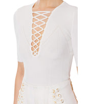 TOP IN MAGLIA AVORIO ELISABETTA FRANCHI