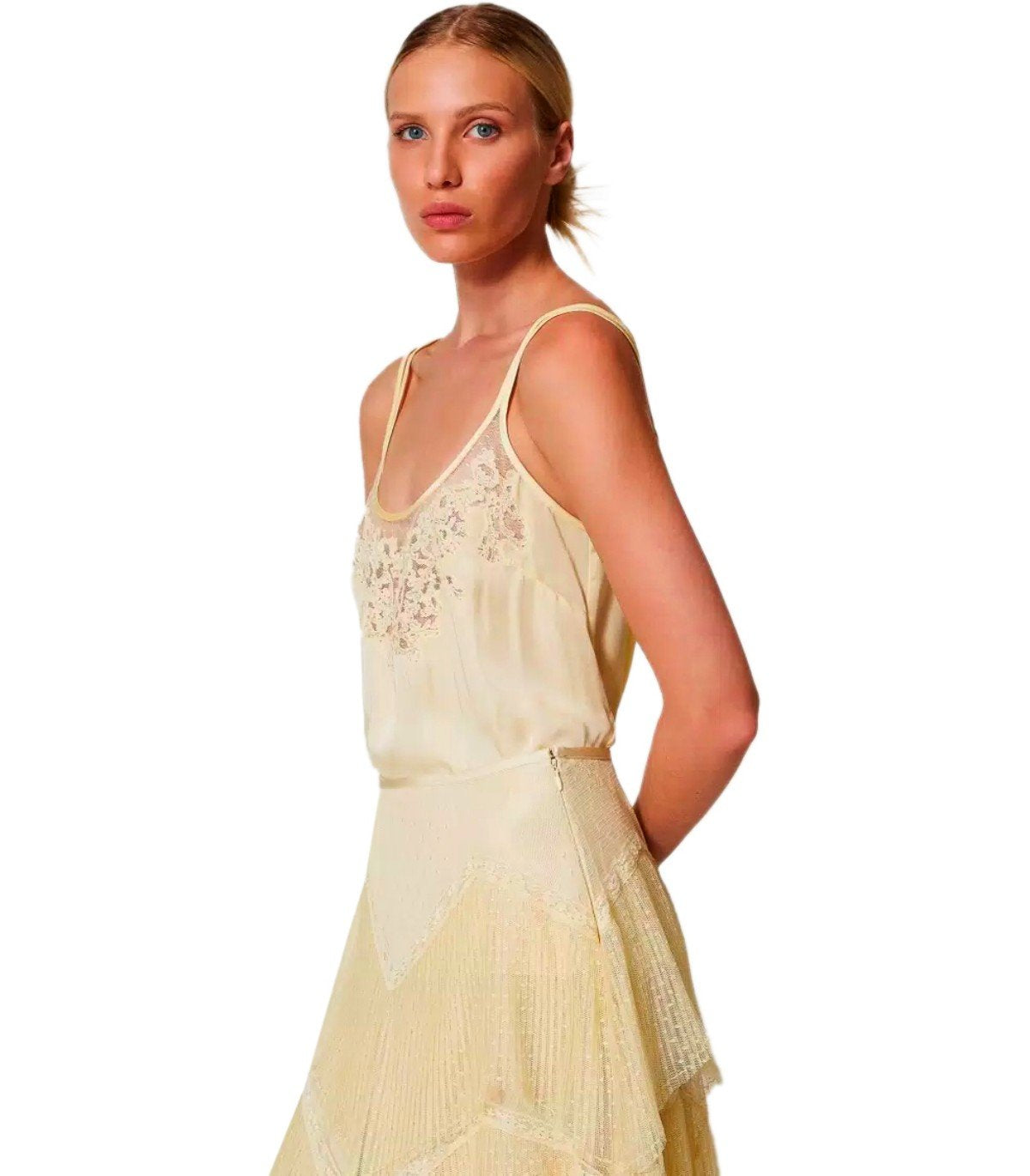 TOP SATIN VANILLA TWINSET