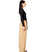 WHITE SAND SHIRLEY BEIGE WIDE LEG PANTS