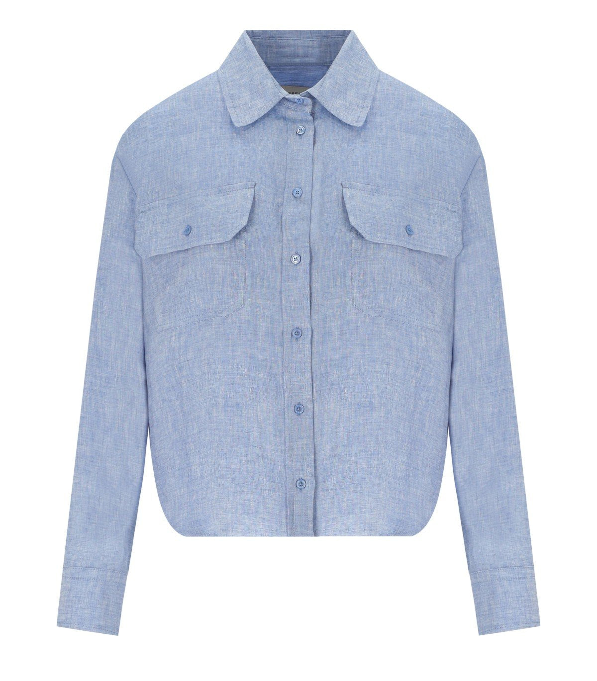 MAX MARA WEEKEND EUREKA LIGHT BLUE CROPPED SHIRT