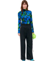 STINE GOYA CIARA BLACK WIDE LEG PANTS WITH RHINESTONES