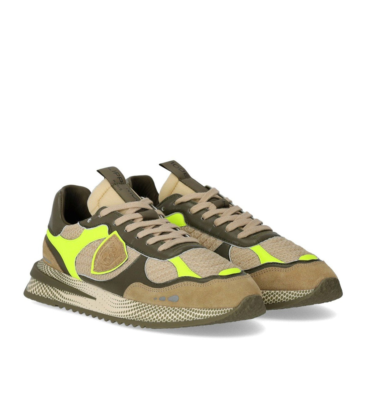 PHILIPPE MODEL OLYMPIQUE NEON MILITARY GREEN SNEAKER