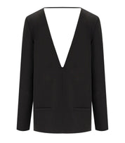 FEDERICA TOSI BLACK CADY BLOUSE