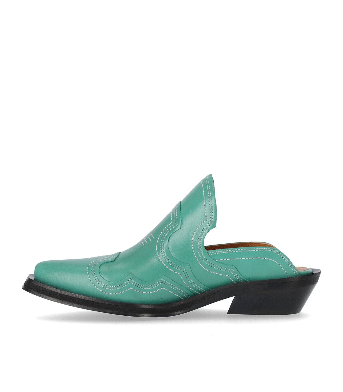 GANNI WESTERN GREEN MULE