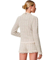 TWINSET JACQUARD LUREX GOLD KNITTED JACKET