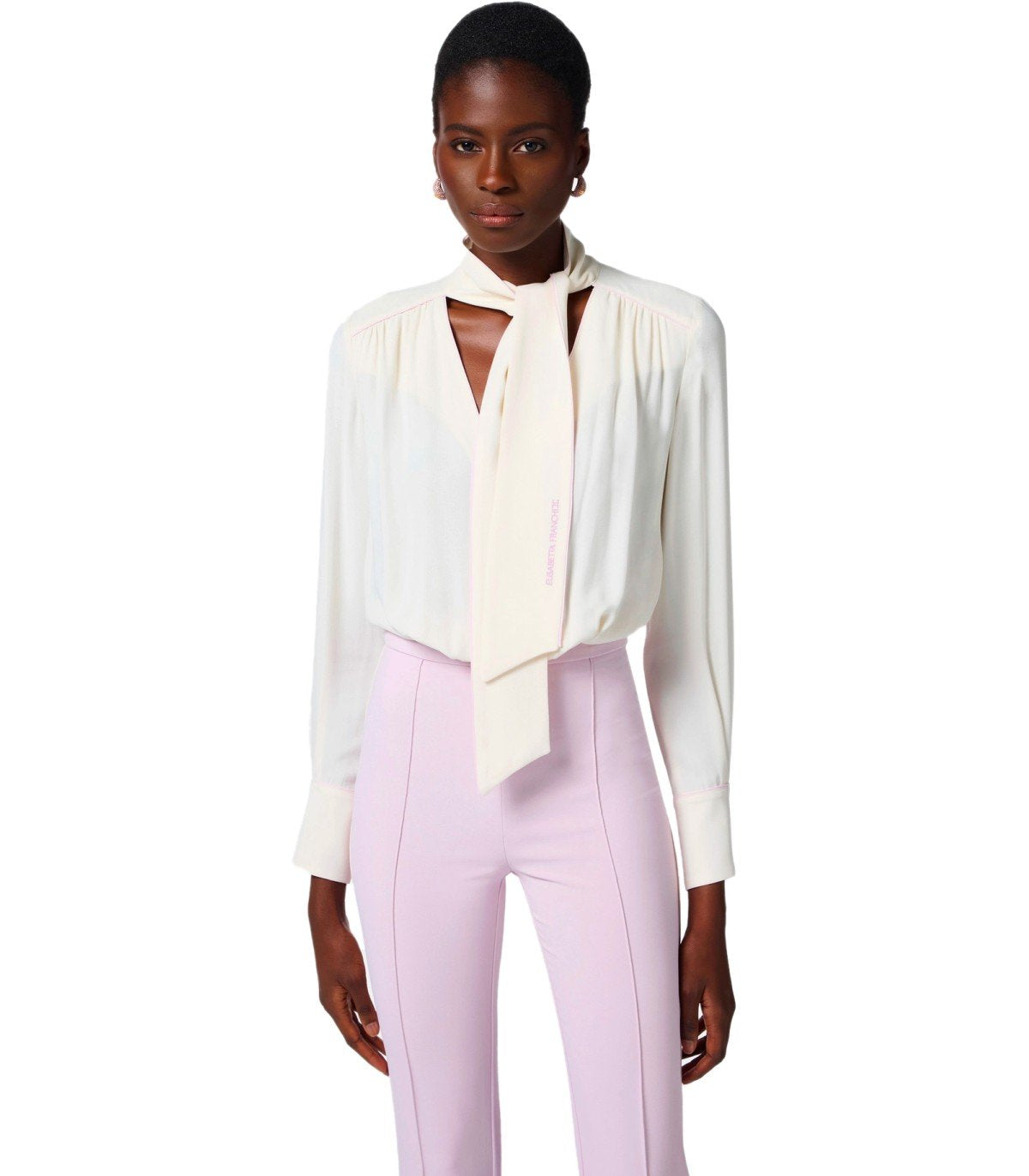 ELISABETTA FRANCHI BURRO QUARZO GEORGETTE JUMPSUIT