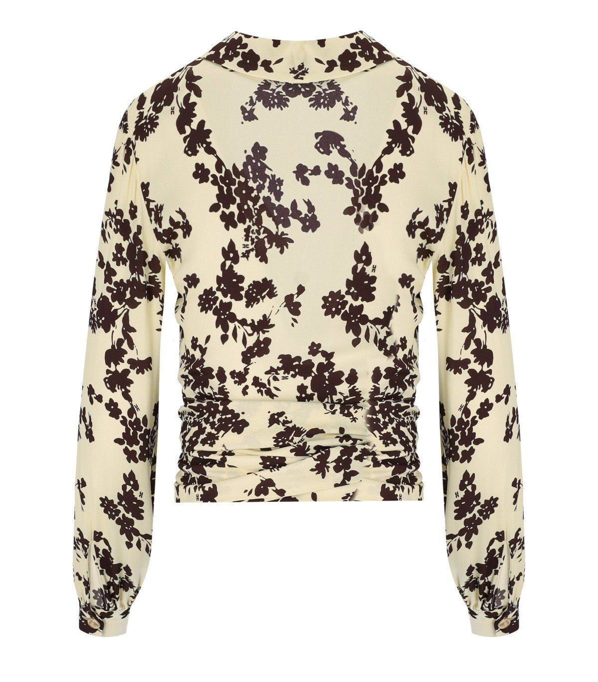 ELISABETTA FRANCHI LEMONADE CACAO FLORAL SHIRT