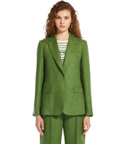 MAX MARA WEEKEND NALUT GREEN SINGLE-BREASTED BLAZER