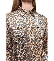 GANNI ANIMALIER SATIN SHIRT