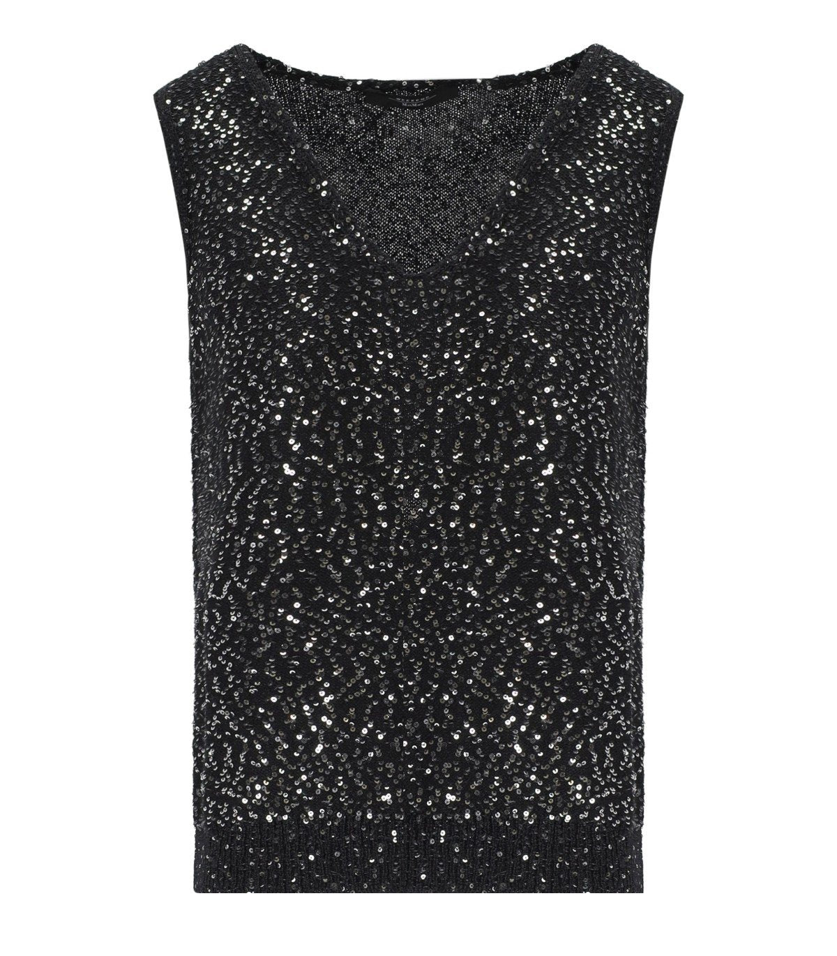 TOP COLOMBA CON PAILLETTES NERO MAX MARA WEEKEND