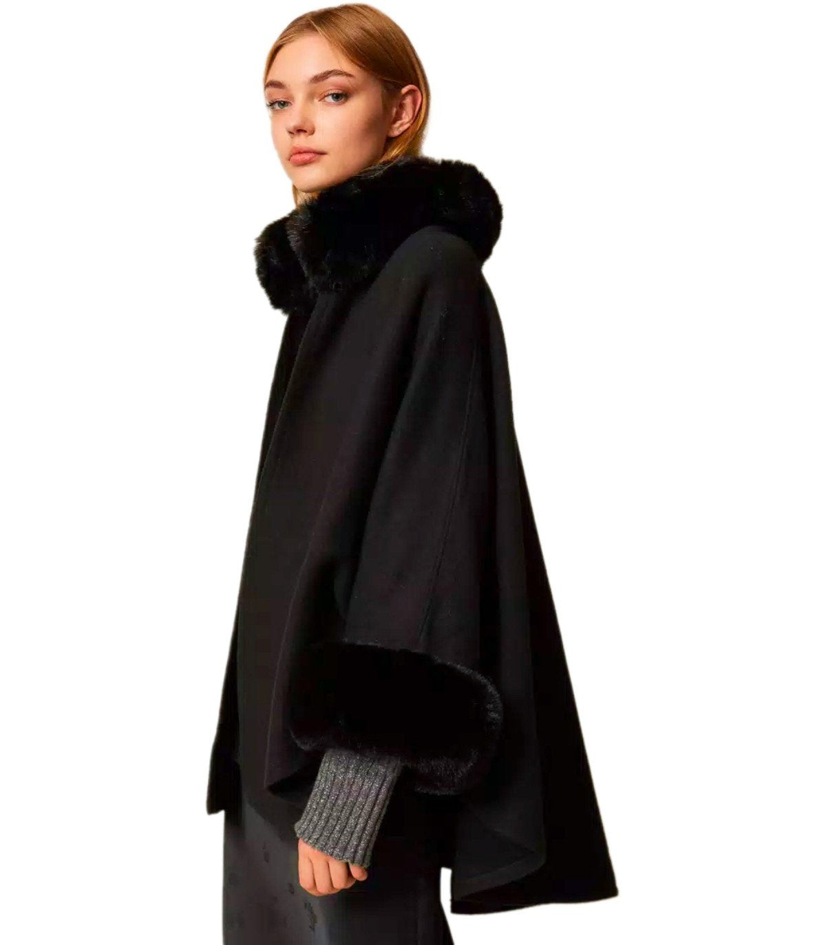 TWINSET BLACK CAPE