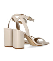 SANDALIA DE TACÓN MERRIAM CREMA MICHAEL KORS