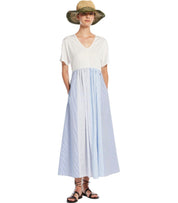 MAX MARA WEEKEND BRONZO WEISSES LANGES KLEID