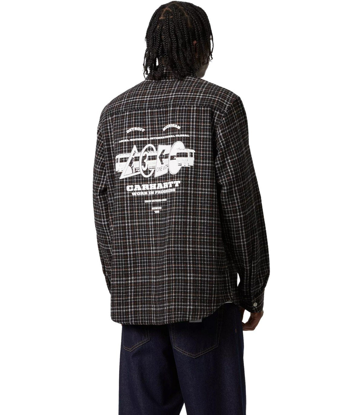 CARHARTT WIP RUNAWAY MILLETT CHECK BLACK SHIRT