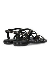 ASH RUBY BLACK FLAT SANDAL