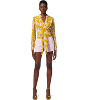 ELISABETTA FRANCHI CURRY QUARZO FLORAL SHIRT