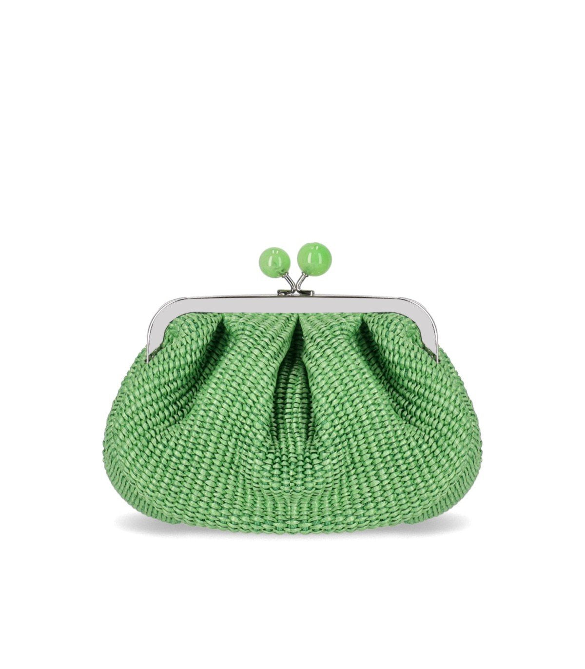 MAX MARA WEEKEND PASTICCINO PALMAS SMALL EMERALD GREEN CLUTCH BAG