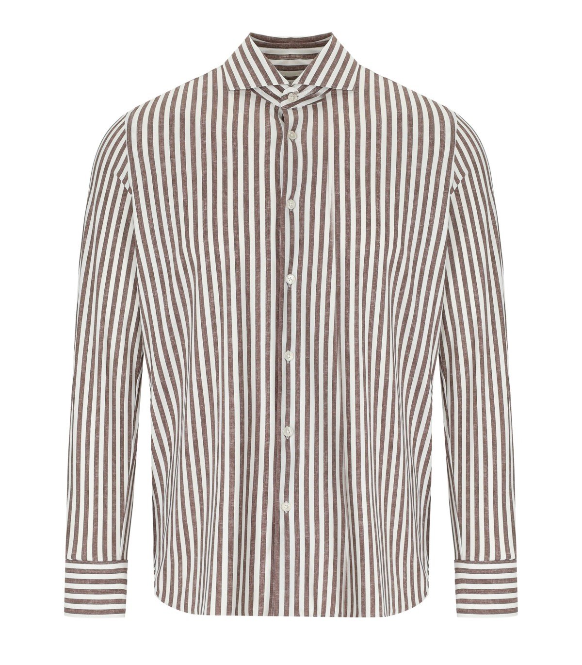 ARCHIVIUM WHITE AND BROWN STRIPED SHIRT