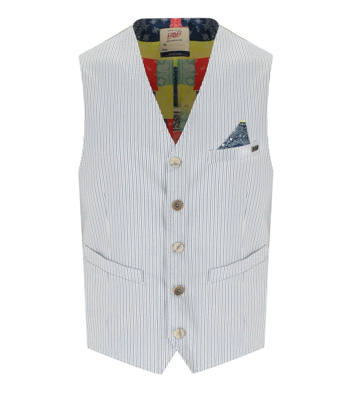 BOB SHOP STRIPED SINGLE-BREASTED VEST