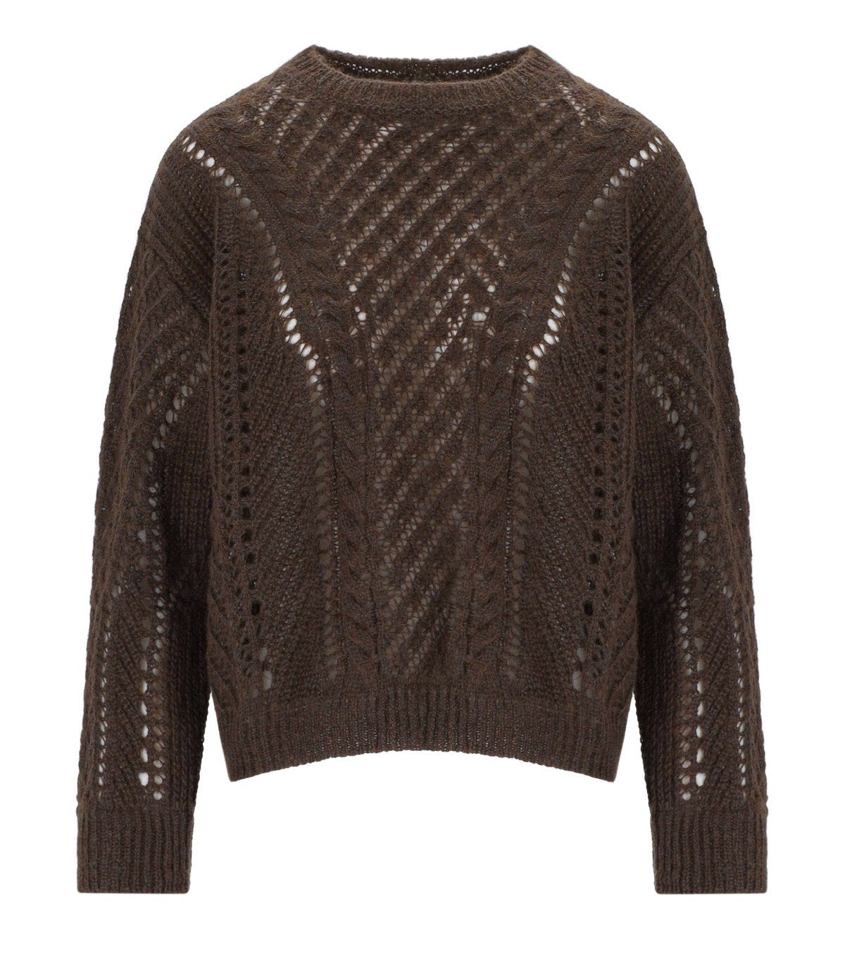 MAGLIONE GIROCOLLO TRAFORATO CIOCCOLATO TWINSET