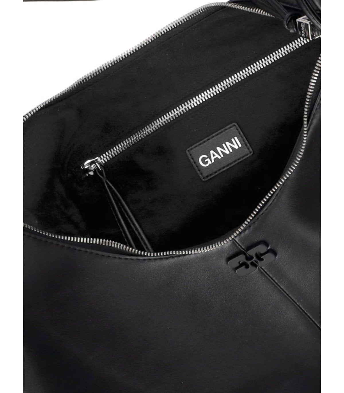 GANNI HOBO BLACK MEDIUM SHOULDER BAG