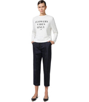 ELISABETTA FRANCHI IVORY SWEATSHIRT WITH LOGO LETTERING