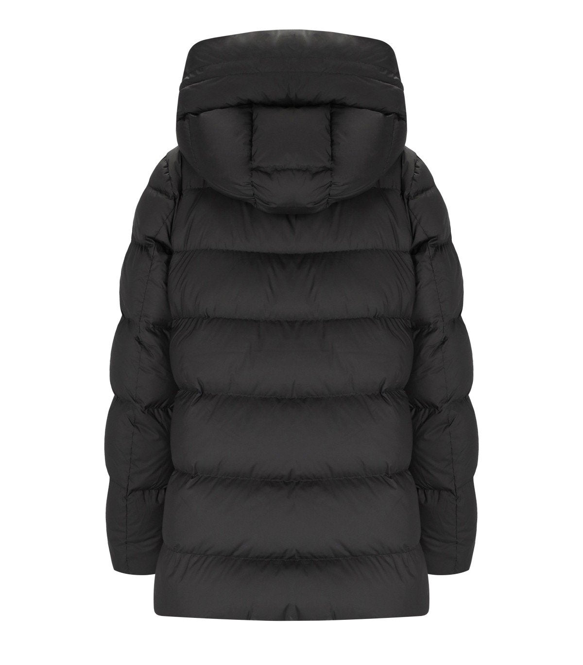 ADD COCOON BLACK HOODED DOWN JACKET