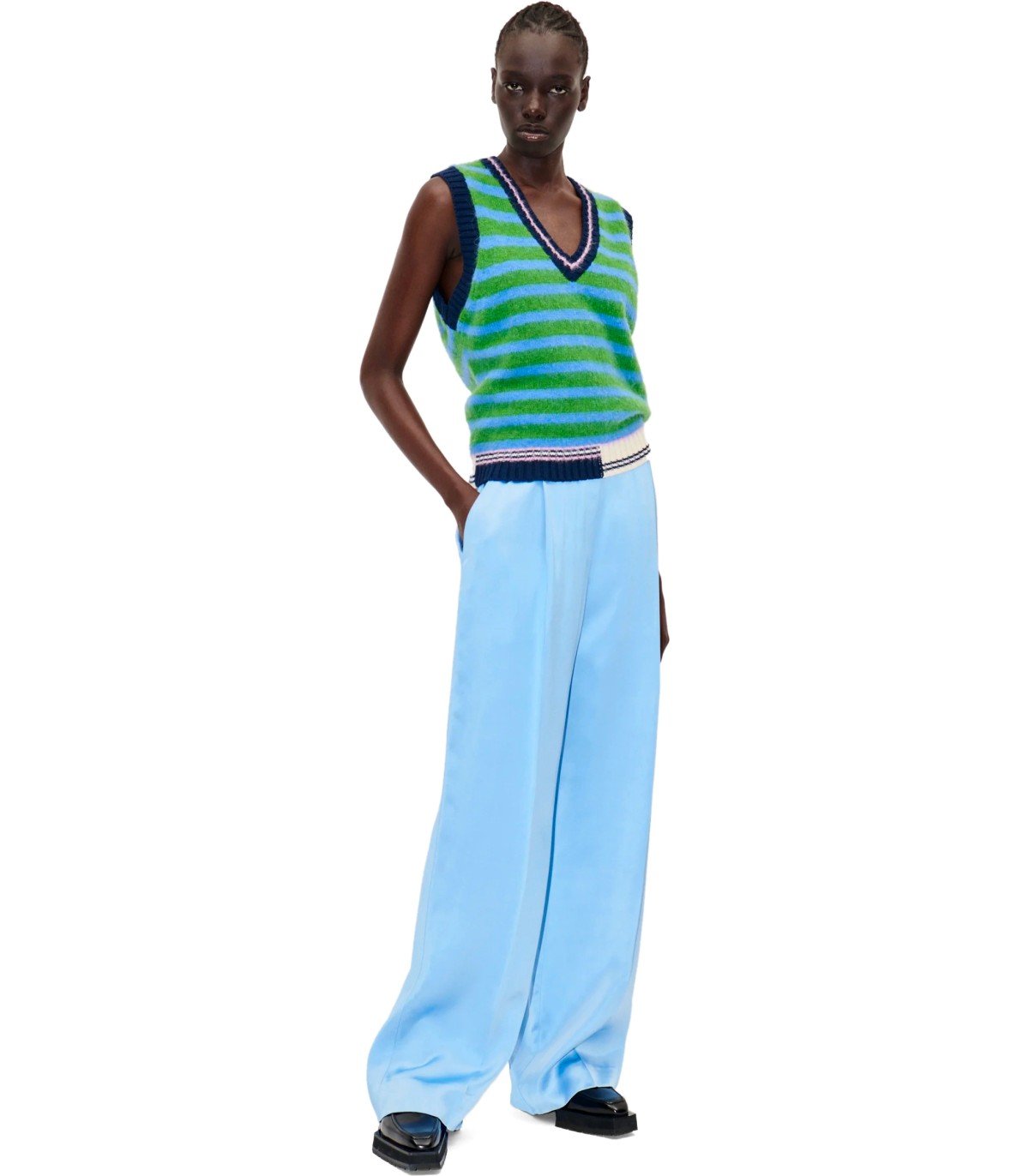 STINE GOYA CIARA WIDE LEG LIGHT BLUE PANTS