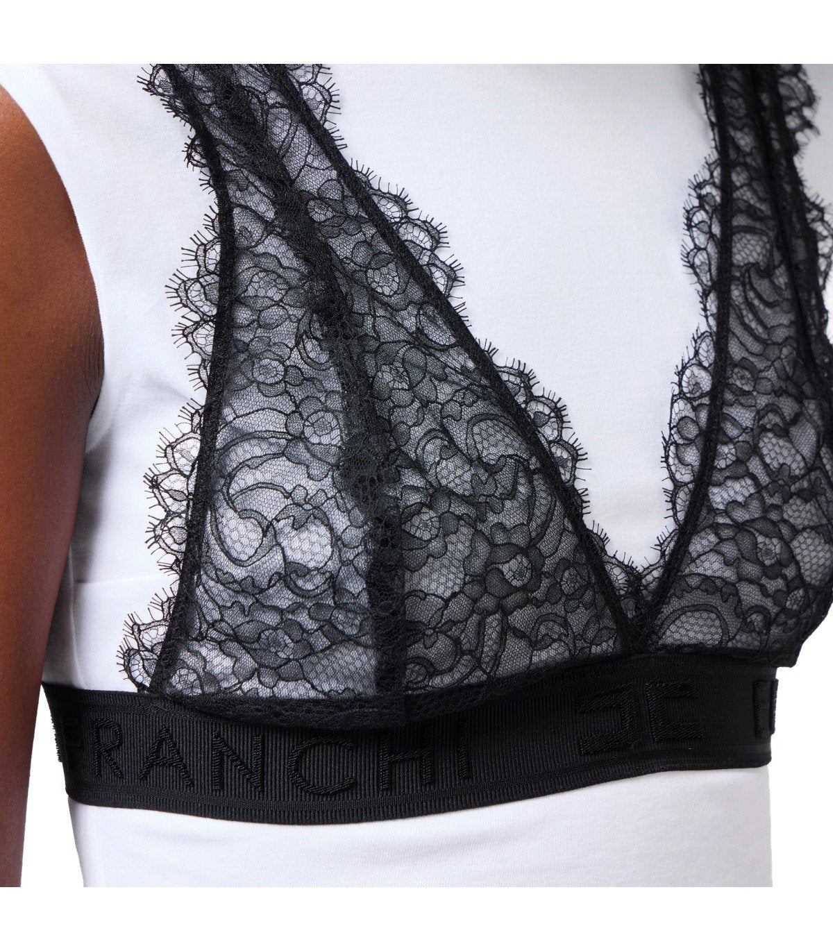 ELISABETTA FRANCHI T-SHIRT MET KANTEN BRALETTE