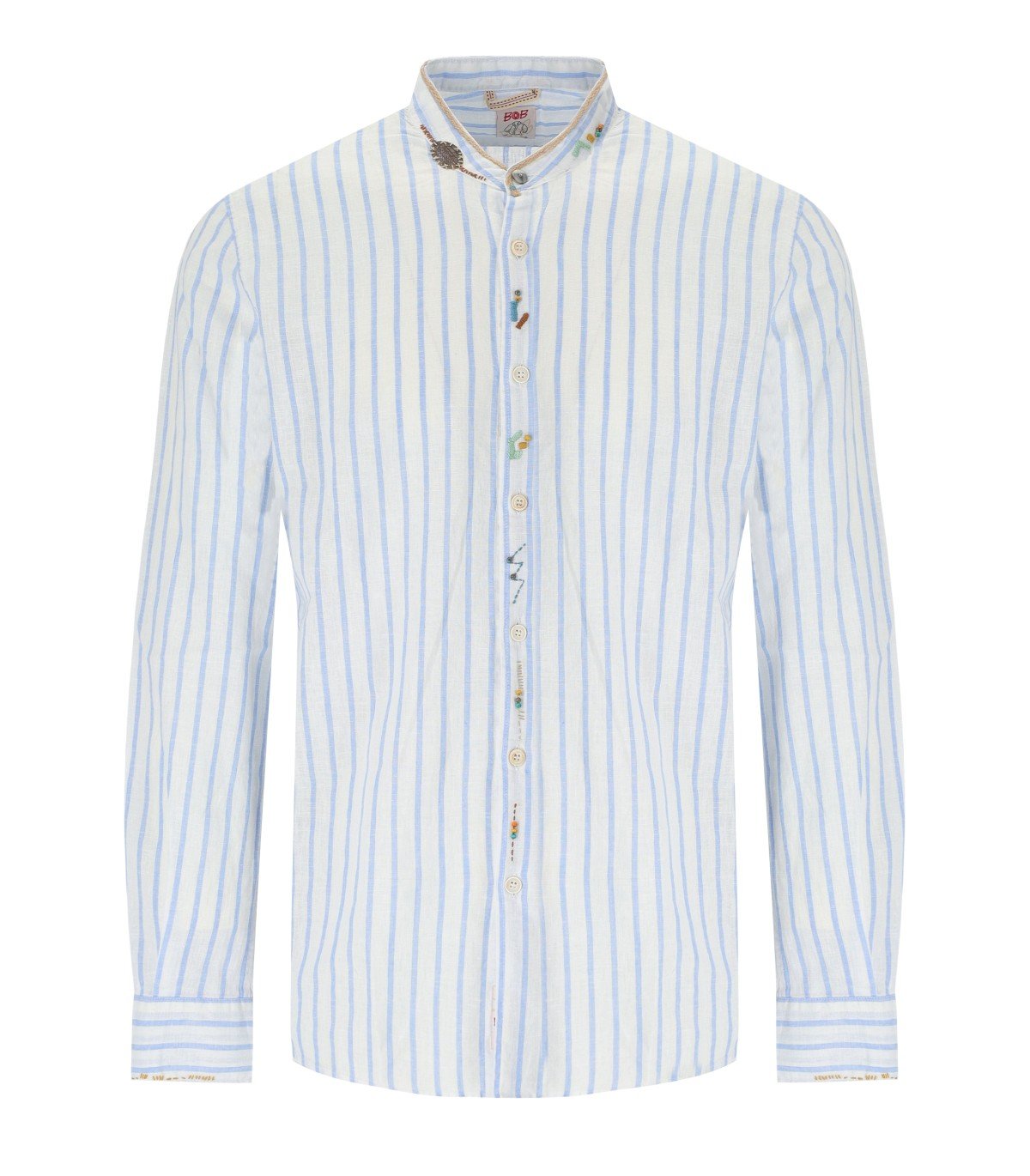 BOB KOREA WHITE LIGHT BLUE STRIPED SHIRT