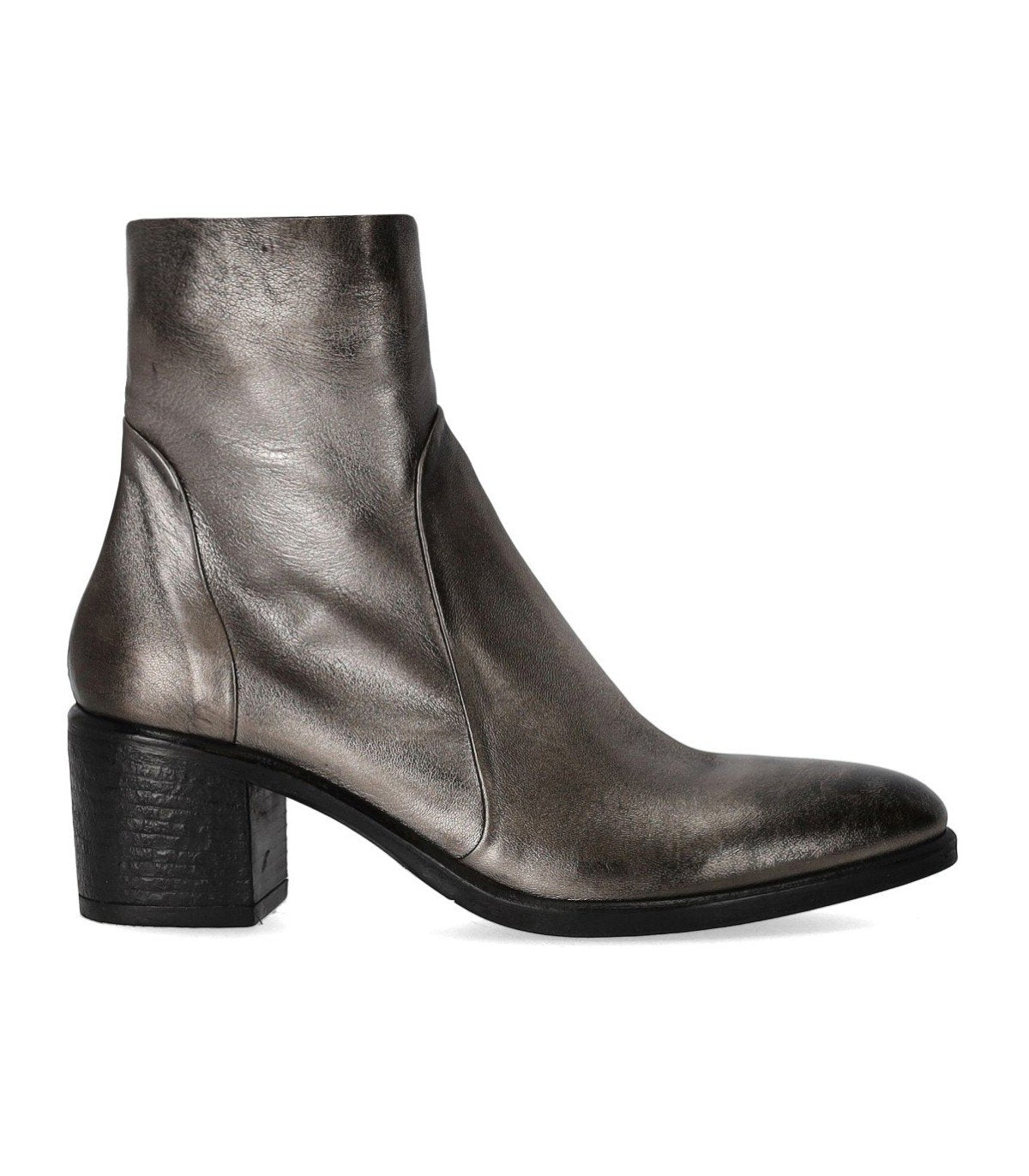 STRATEGIA GREY HEELED ANKLE BOOT