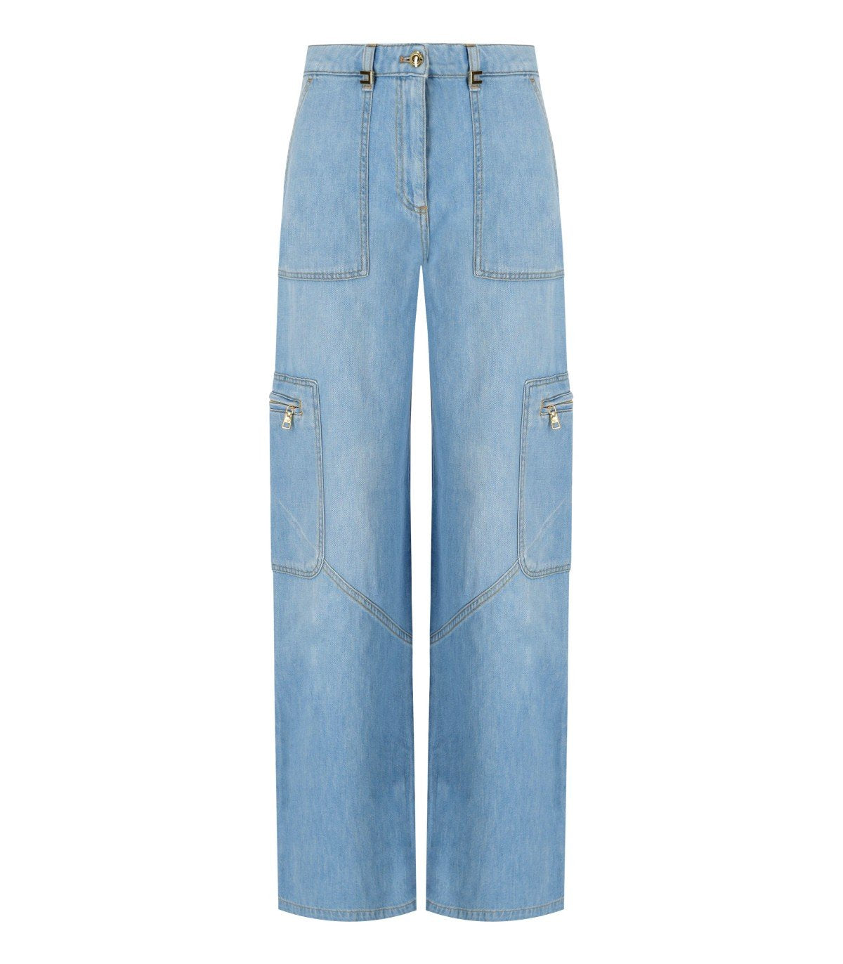ELISABETTA FRANCHI LIGHT BLUE CARGO JEANS