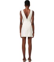 ELISABETTA FRANCHI IVORY LINEN BLEND DRESS