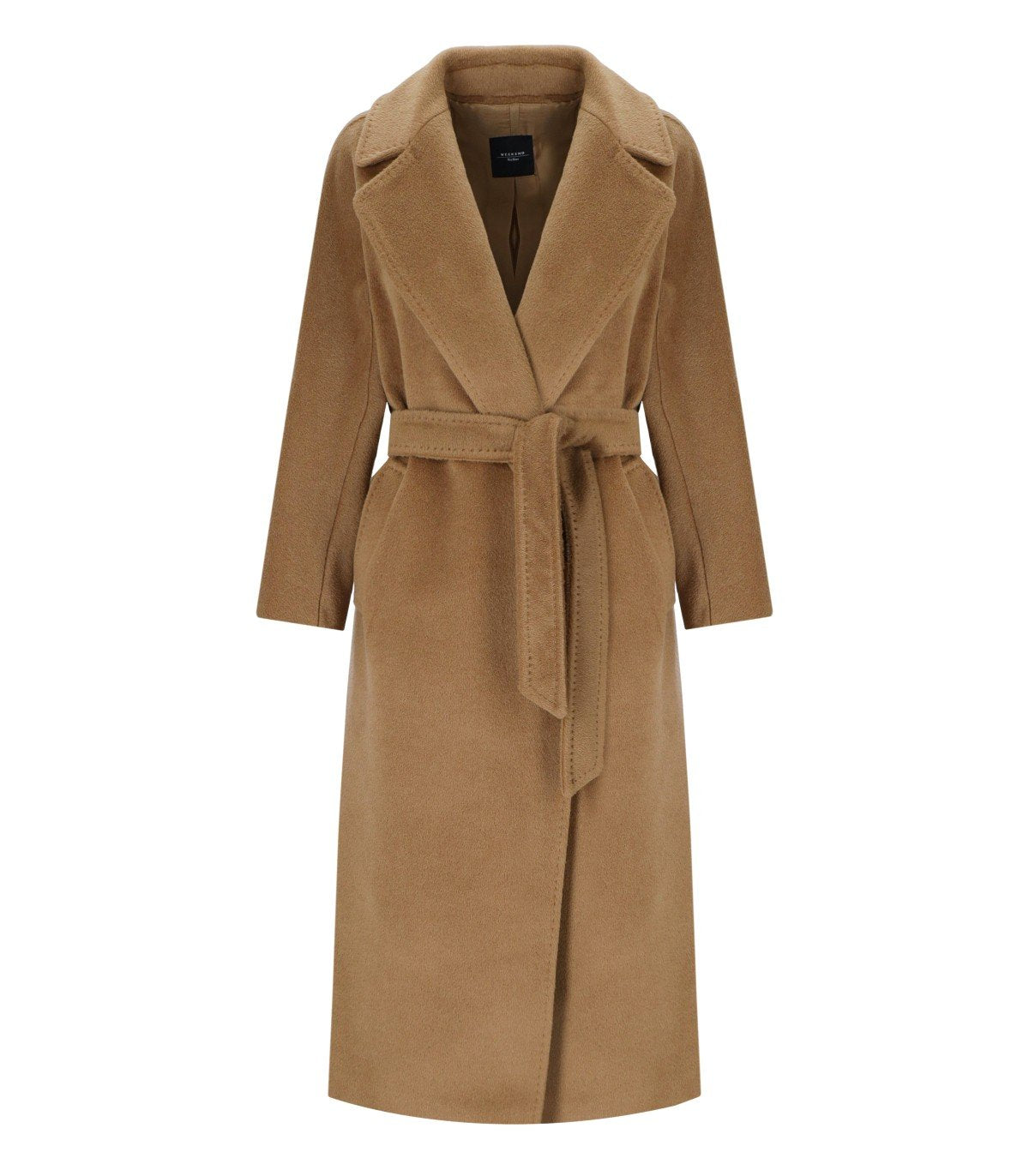 WEEK END　Max Mara Cappotto con Cintura Tempera Cammello Max Mara Weekend
