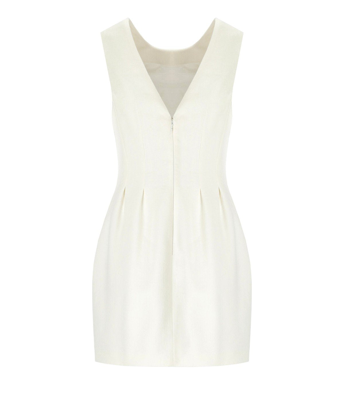 ELISABETTA FRANCHI IVORY LINEN BLEND DRESS