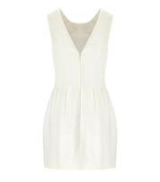 ELISABETTA FRANCHI IVORY LINEN BLEND DRESS