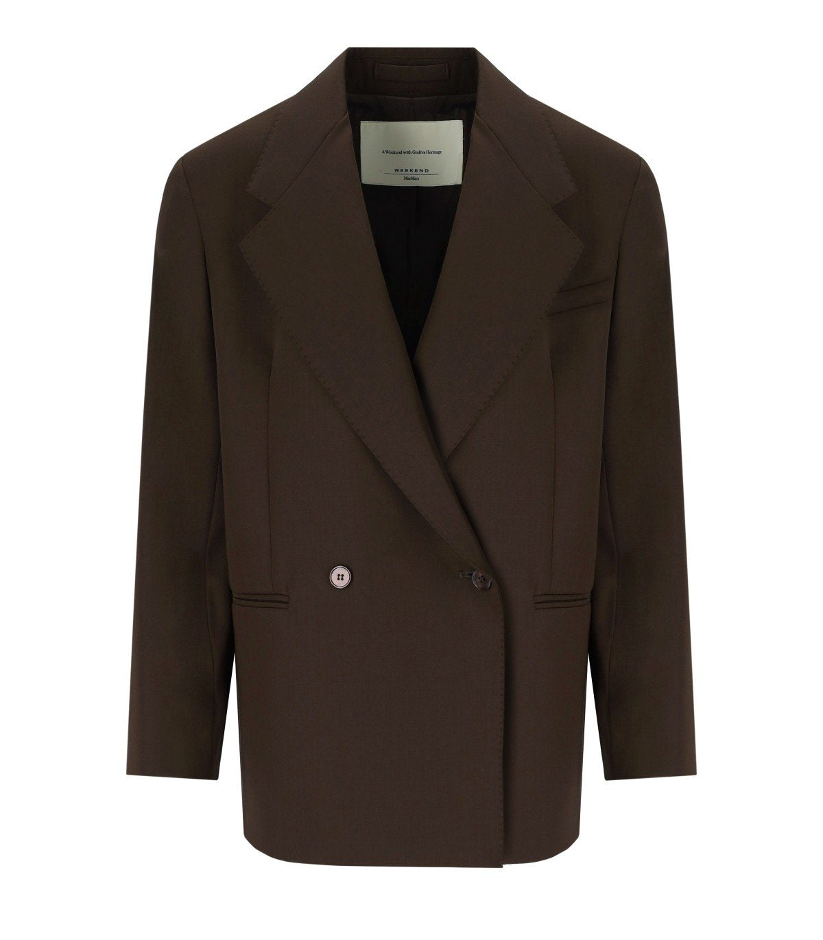 MAX MARA WEEKEND GINSENG BROWN SINGLE-BREASTED BLAZER