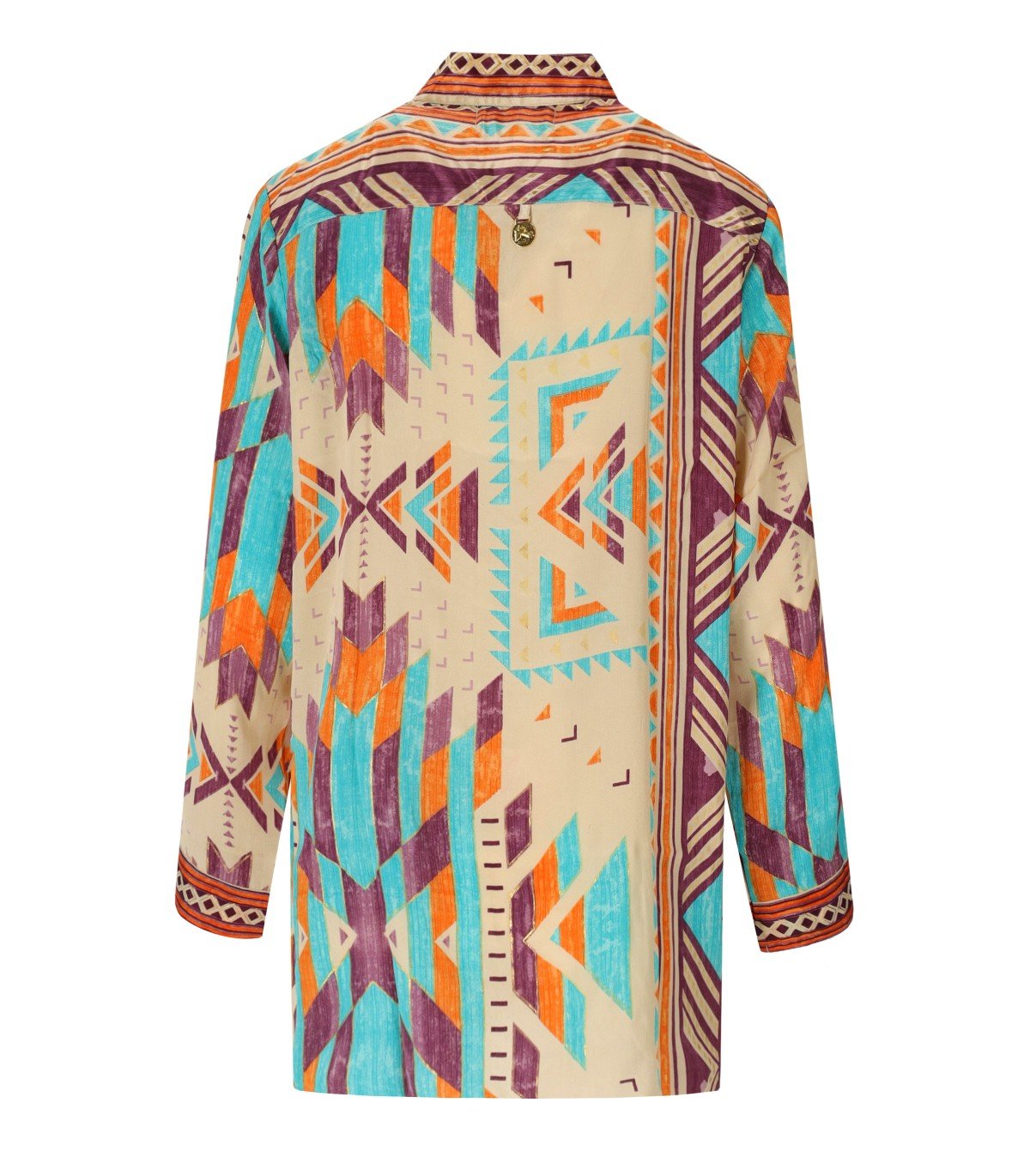 PAHIESA FORMENTERA MULTICOLORED SHIRT WITH MANDARIN COLLAR