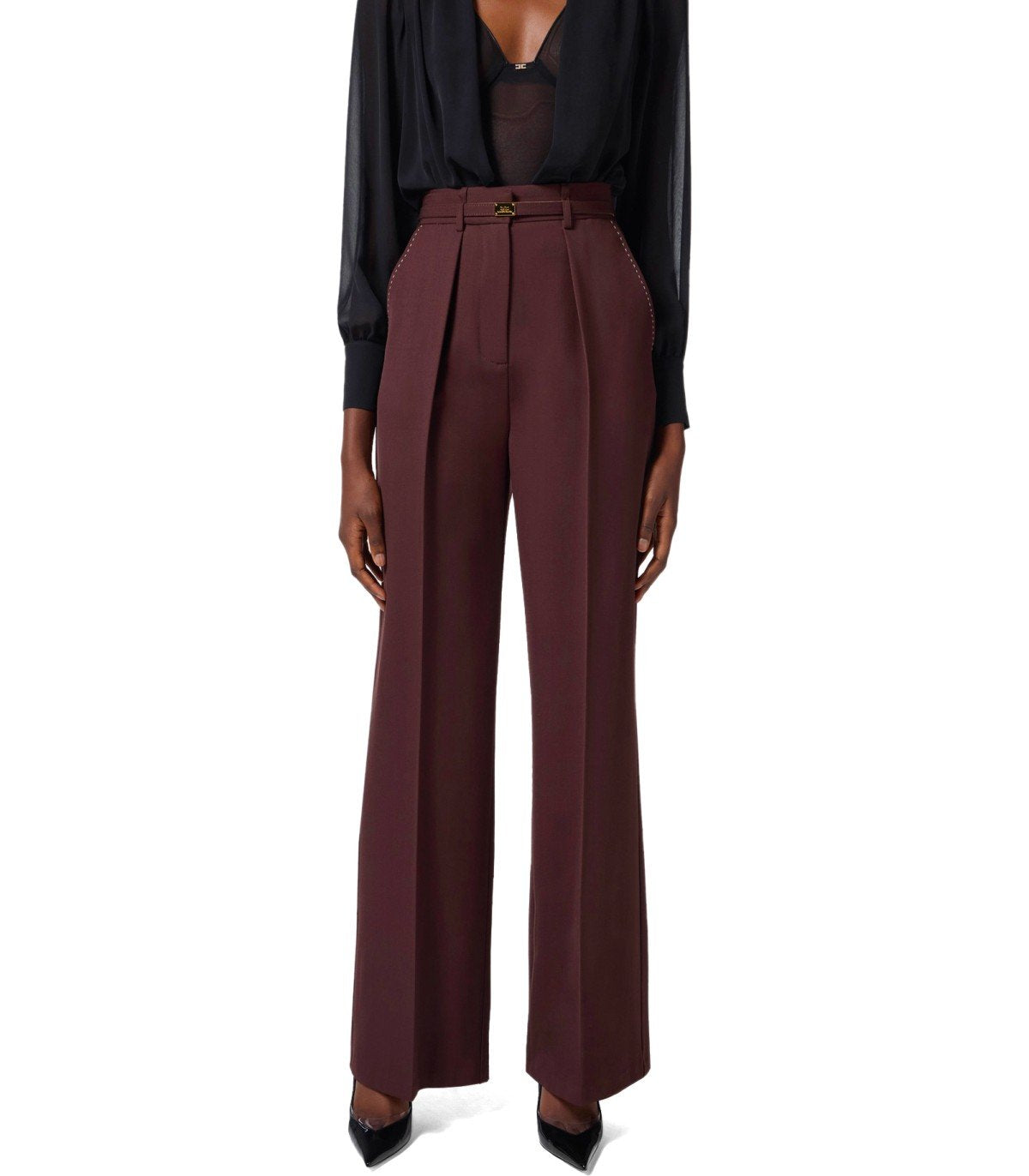 PANTALONE CON CINTURA CACAO ELISABETTA FRANCHI