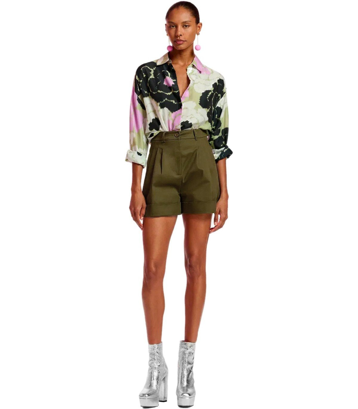 ESSENTIEL ANTWERP FAINT MILITARY GREEN SHORTS