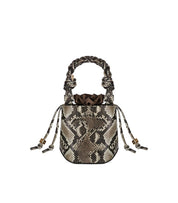 GANNI BOU BUCKET BAG WITH PYTHON PRINT