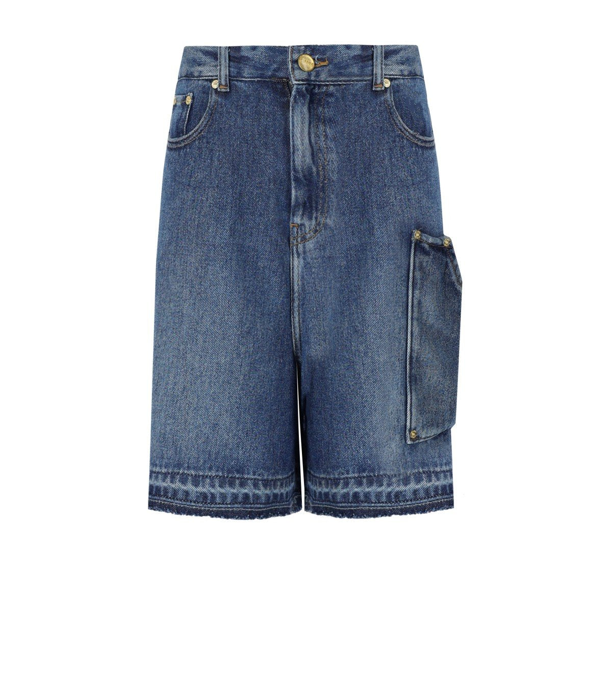 GANNI BLUE DENIM BERMUDA SHORTS