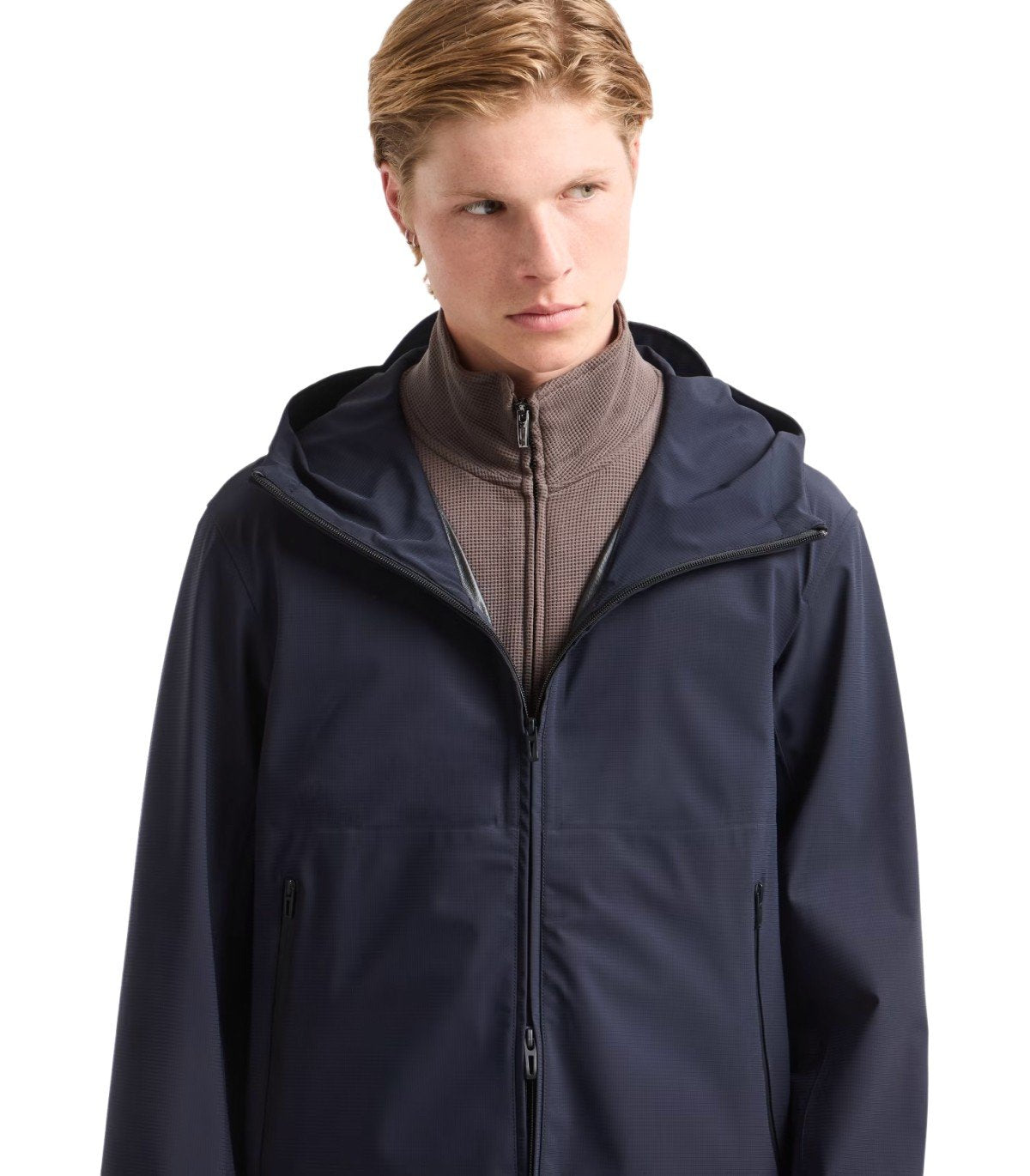 EMPORIO ARMANI TRAVEL ESSENTIAL NAVY BLUE HOODED JACKET