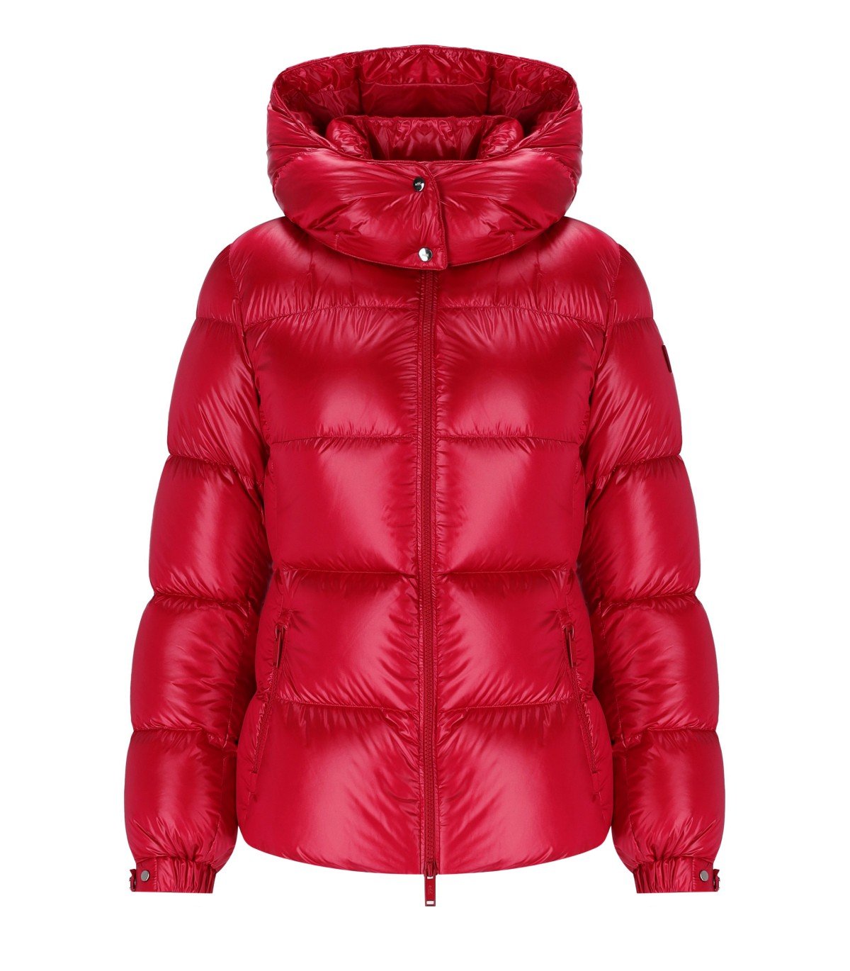ADD SHINY CORTINA RED HOODED DOWN JACKET