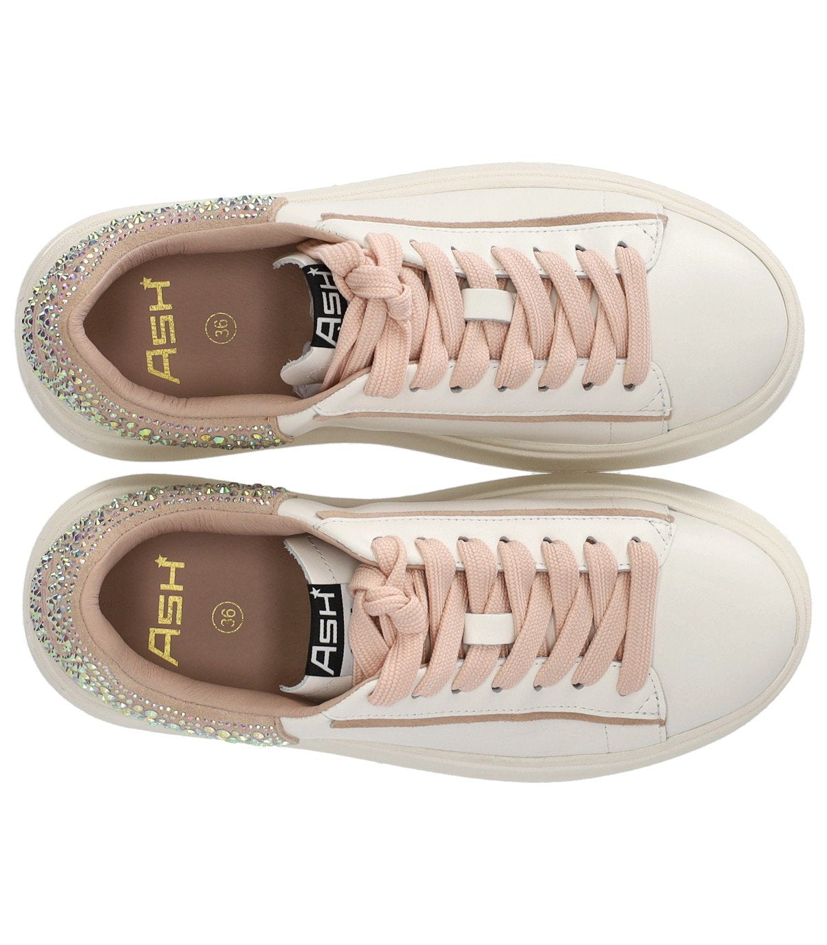 ASH MOBY STRASS BIS WHITE PINK SNEAKER