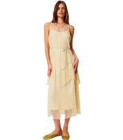 TWINSET VANILLA LONG PLEATED DRESS