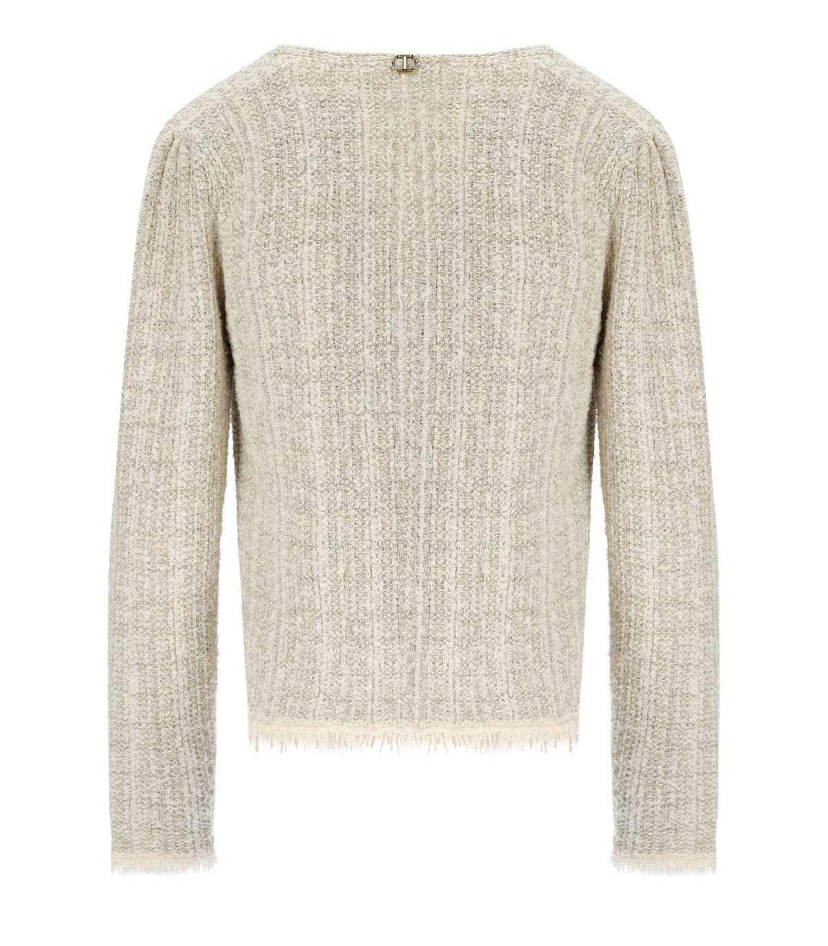 TWINSET JACQUARD LUREX GOLD KNITTED JACKET