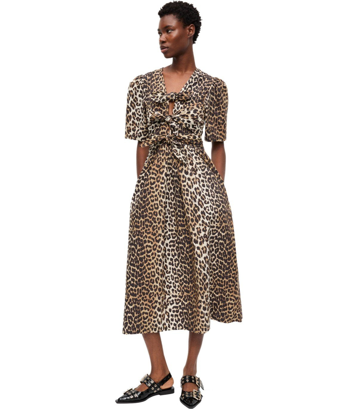 GANNI ANIMALIER MIDI KLEID