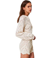 TWINSET LIGHT NATURAL CROPPED CARDIGAN