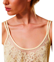 TOP SATIN VANILLA TWINSET